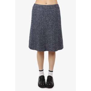 Chanel 2003 Autumn Blue/Pink Tweed Midi Skirt Size 42